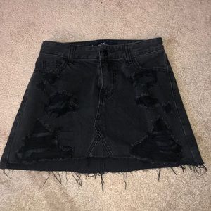 Hollister black jean skirt